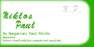 miklos paul business card